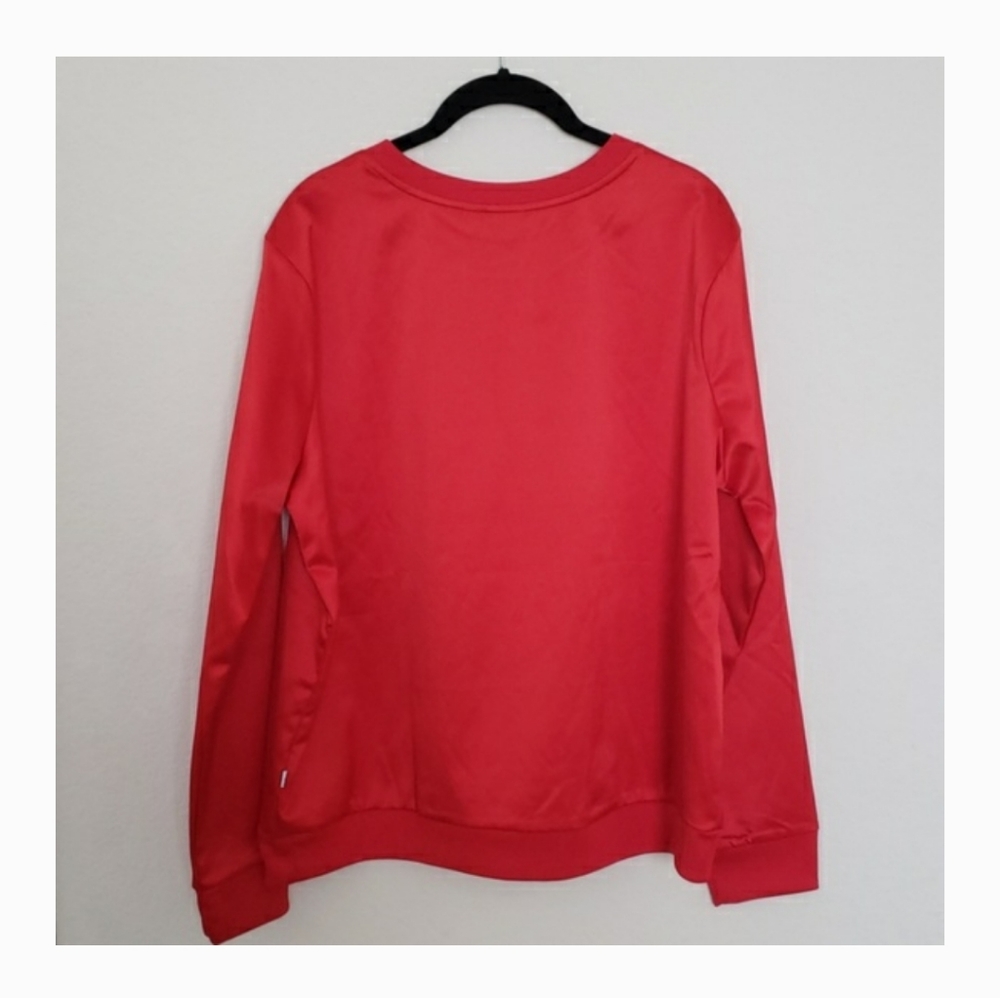 Adidas trifold Crew Pullover Satin Sweatshirt - Picture 6 of 8